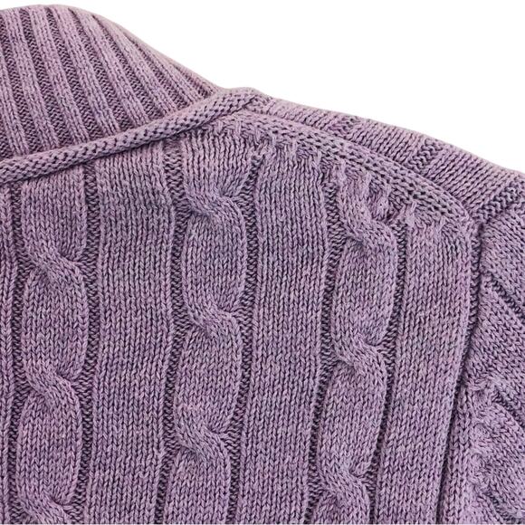 Ann Taylor Loft Lilac Cable Knit V Neck Sweater - Picture 13 of 16
